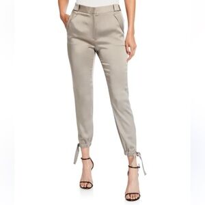 Halston Slim Fit Ankle Tie Satin Jogger Pants size 2
